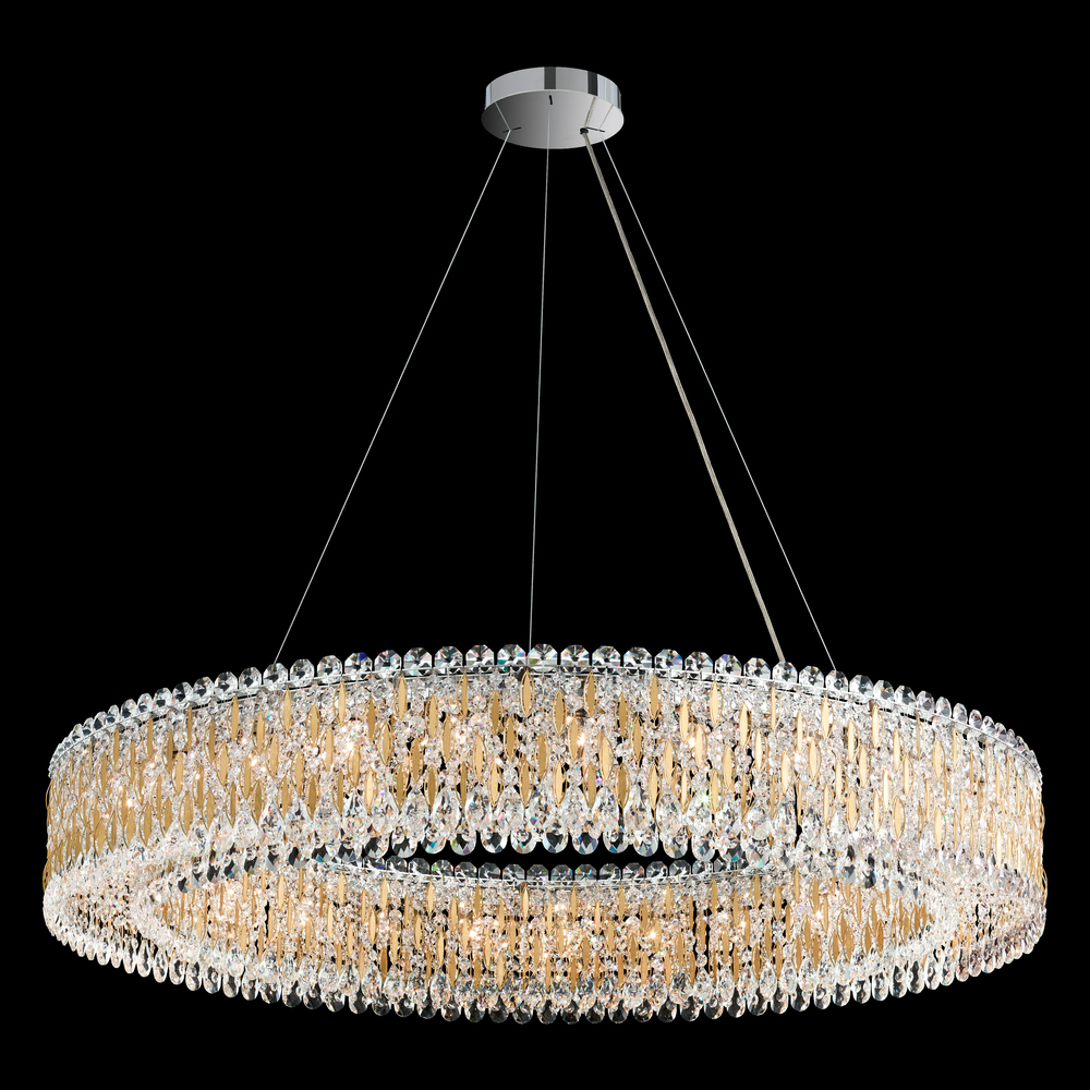 Sarella 27 Light 120V Pendant in Antique Silver with Clear Radiance Crystal