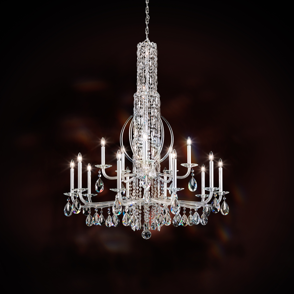 Siena 17 Light 120V Chandelier in Black with Clear Radiance Crystal