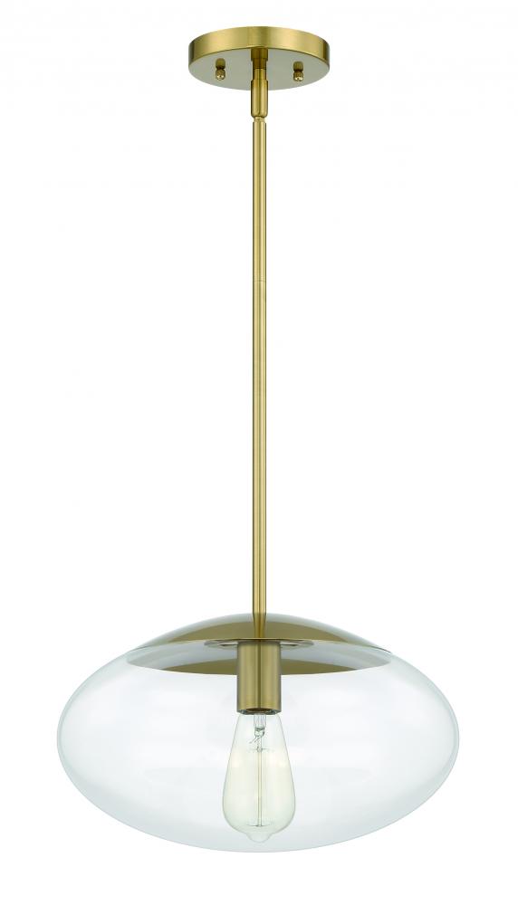 Gaze 1 Light 14&#34; Pendant in Satin Brass