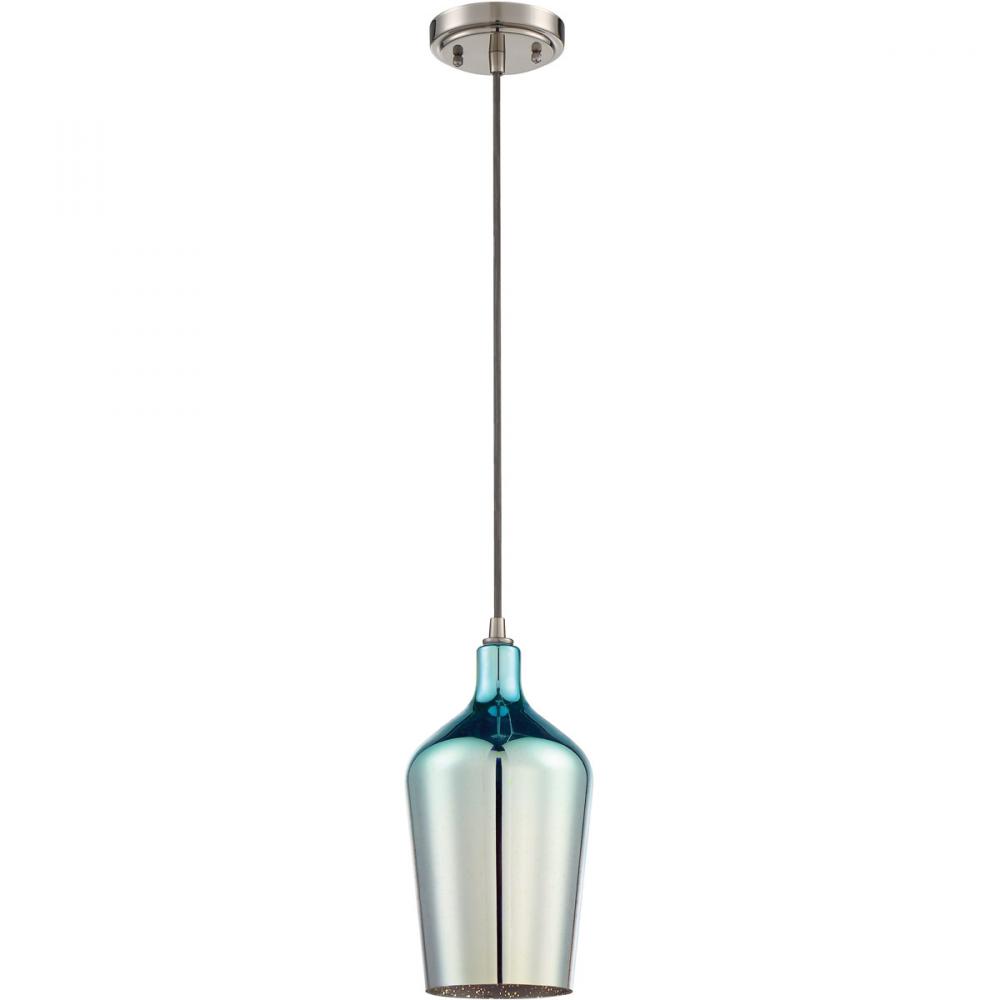 6&#34; 1 Light Mini Pendant in Brushed Polished Nickel