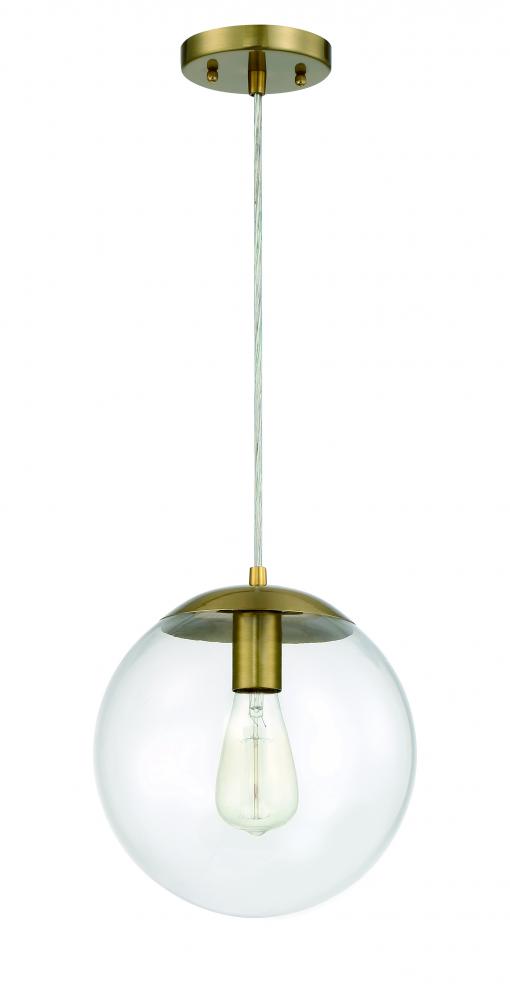 Gaze 1 Light 10&#34; Pendant in Satin Brass