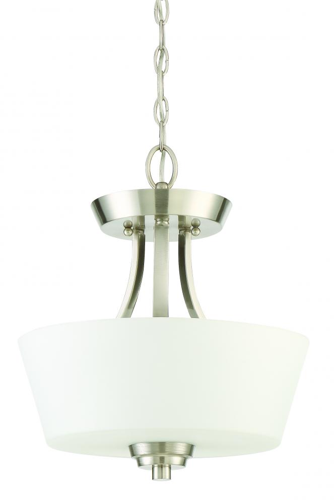 Grace 2 Light Convertible Semi Flush in Brushed Polished Nickel