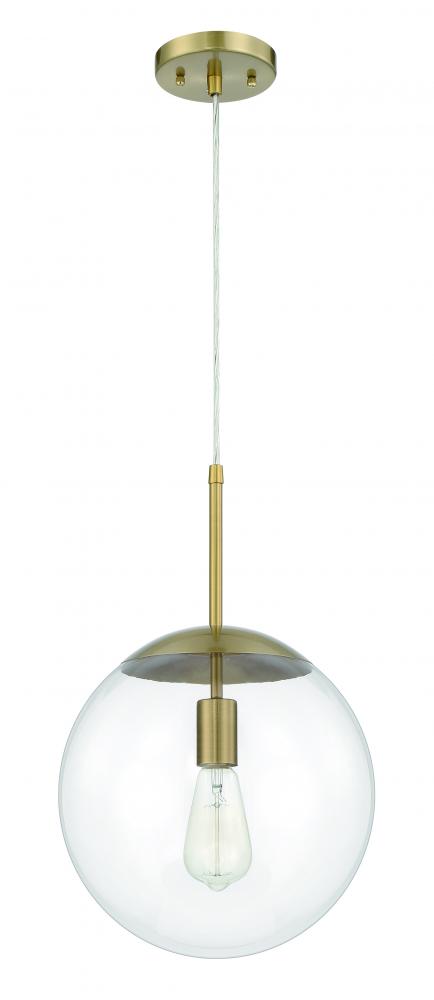 Gaze 1 Light 12&#34; Pendant in Satin Brass