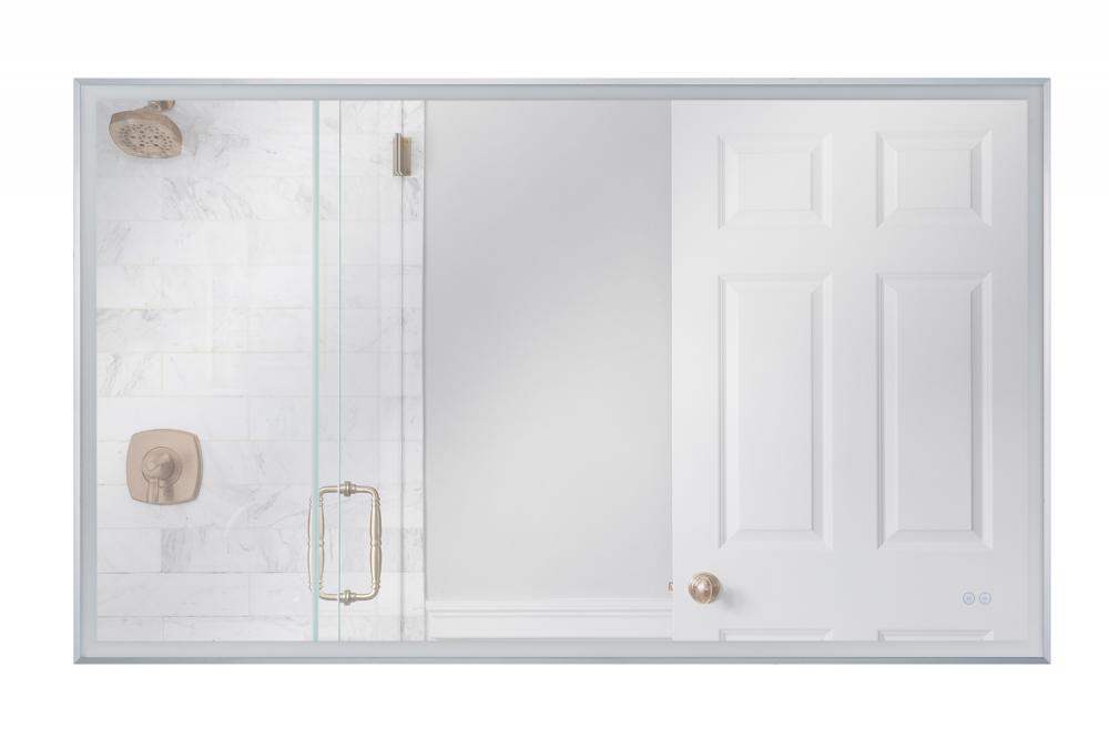 60&#34; x 36&#34; Rectangle Brushed Polished Nickel Framed LED Mirror