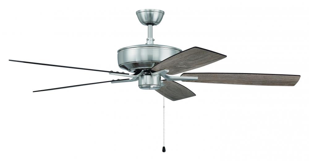 52&#34; Pro Plus Fan in Brushed Polished Nickel w/ Driftwood/Grey Walnut Blades