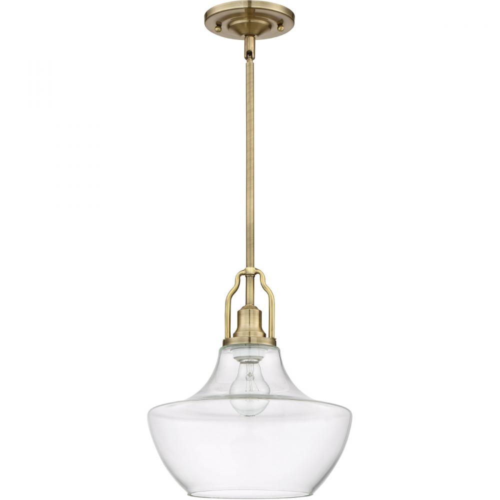 1 Light Mini Pendant with Rods in Legacy Brass