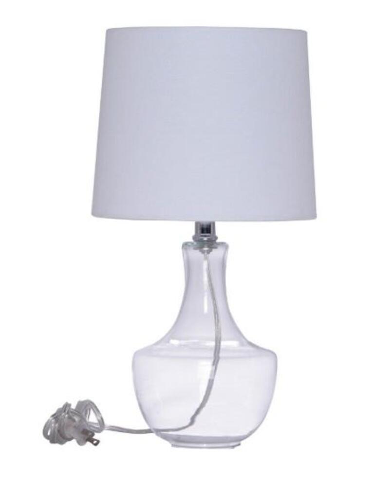 1 Light Clear Glass Base Table Lamp