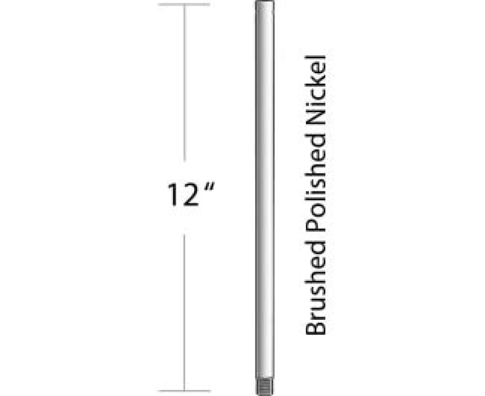 12&#34; Downrod in Brushed Polished Nickel