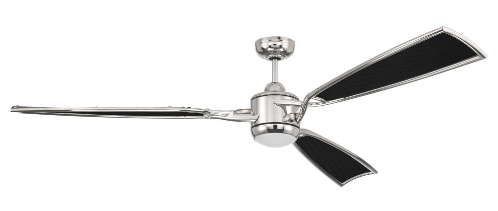 72&#34; Viva in Polished Nickel w/ Flat Black Fabric Texture ABS Blades