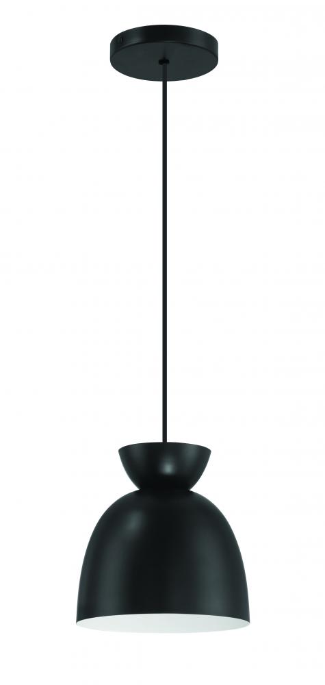 Ventura Dome 1 Light Mini Pendant in Flat Black