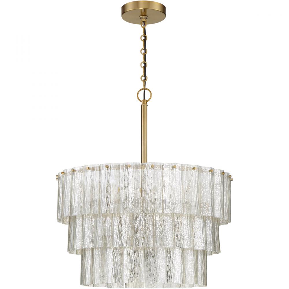 Museo 9 Light Pendant in Satin Brass