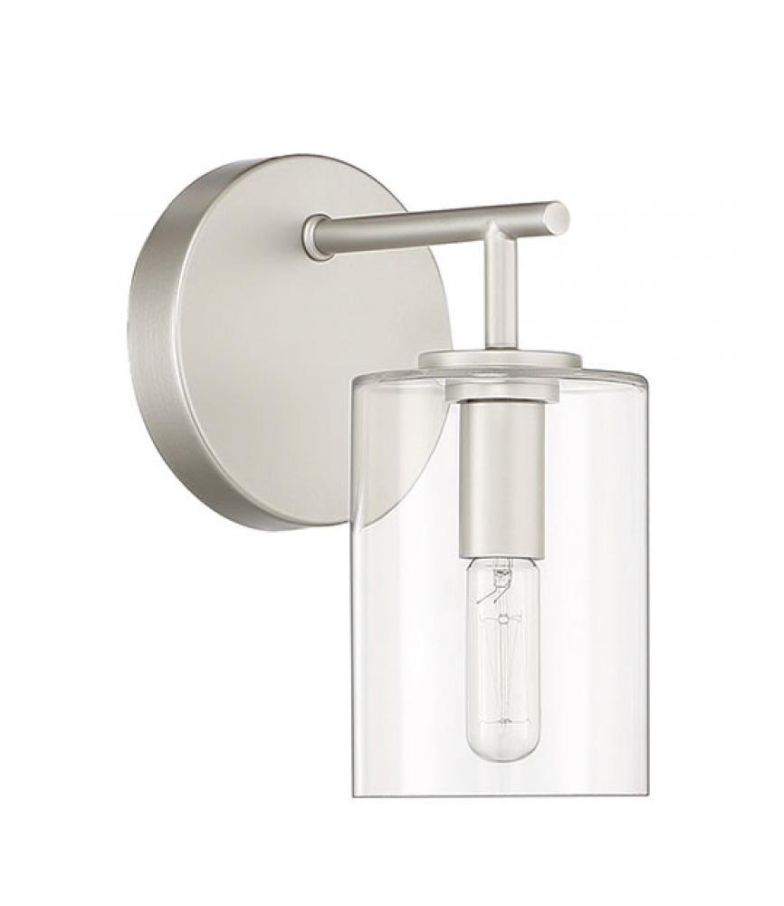Hailie 1 Light Wall Sconce in Satin Nickel
