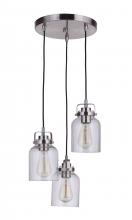 Craftmade 53692-BNK - Foxwood 3 Light Pendant in Brushed Polished Nickel