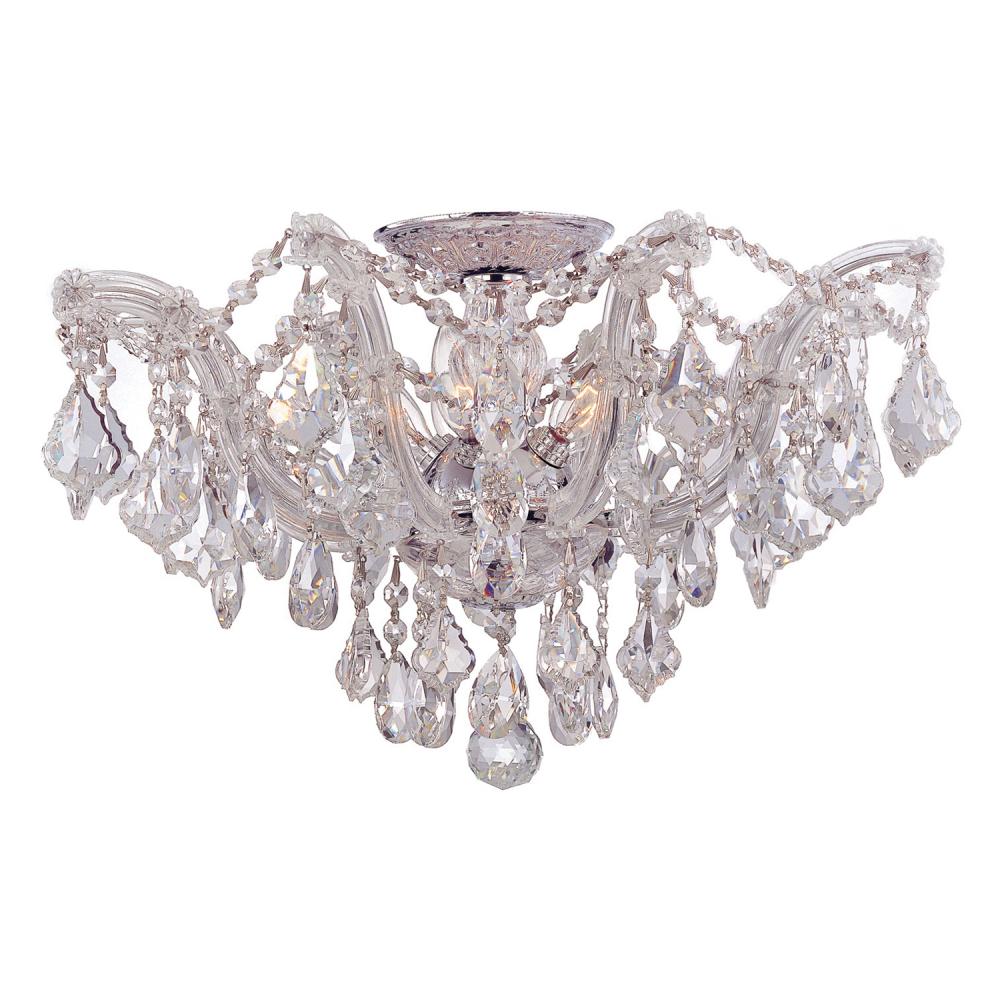 Maria Theresa 5 Light Spectra Crystal Polished Chrome Semi Flush Mount