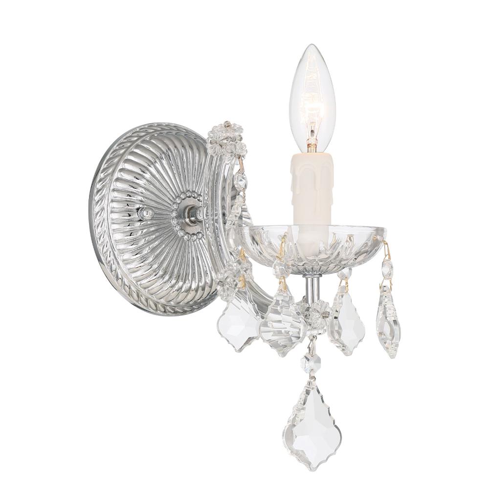 Maria Theresa 1 Light Hand Cut Crystal Polished Chrome Sconce