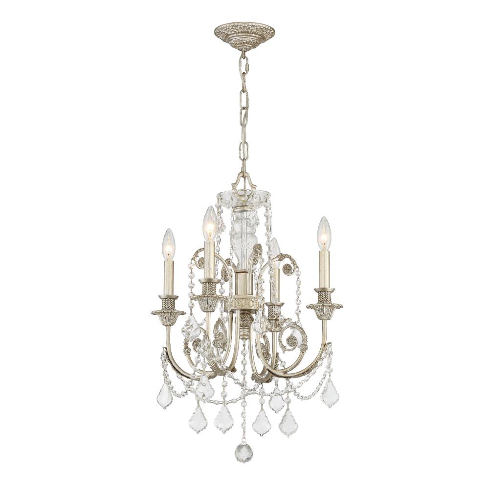 Regis 4 Light Spectra Crystal Olde Silver Mini Chandelier