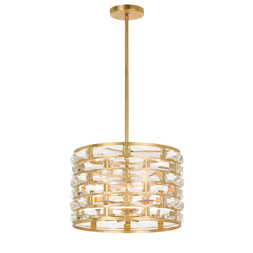 Meridian 5 Light Antique Gold Mini Chandelier