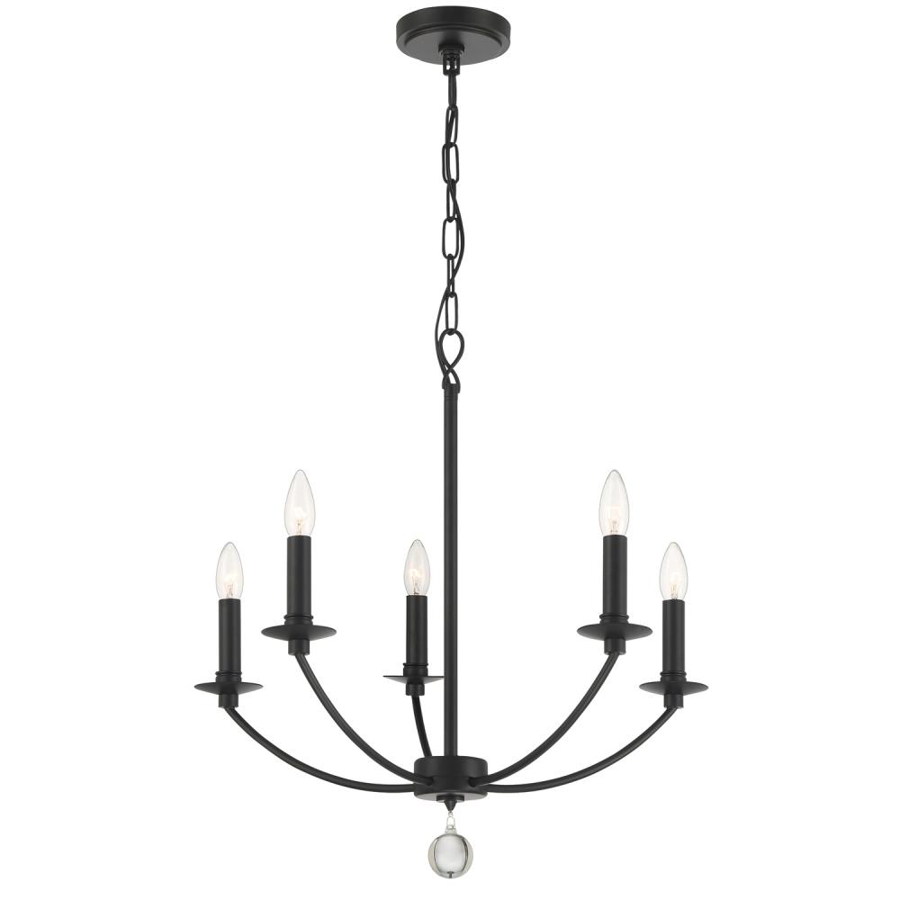 Mila 5 Light Black Chandelier