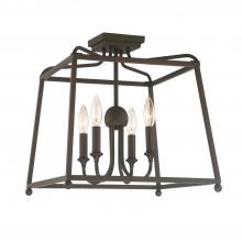 Crystorama 2243-DB_NOSHADE - Libby Langdon for Crystorama Sylvan 4 Light Dark Bronze Semi Flush Mount