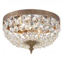 Crystorama 710-OB-CL-I - Crystorama 2 Light Clear Italian Crystal Olde Brass Flush Mount