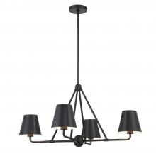 Crystorama XAV-B9304-MK - Xavier 4 Light Matte Black Chandelier