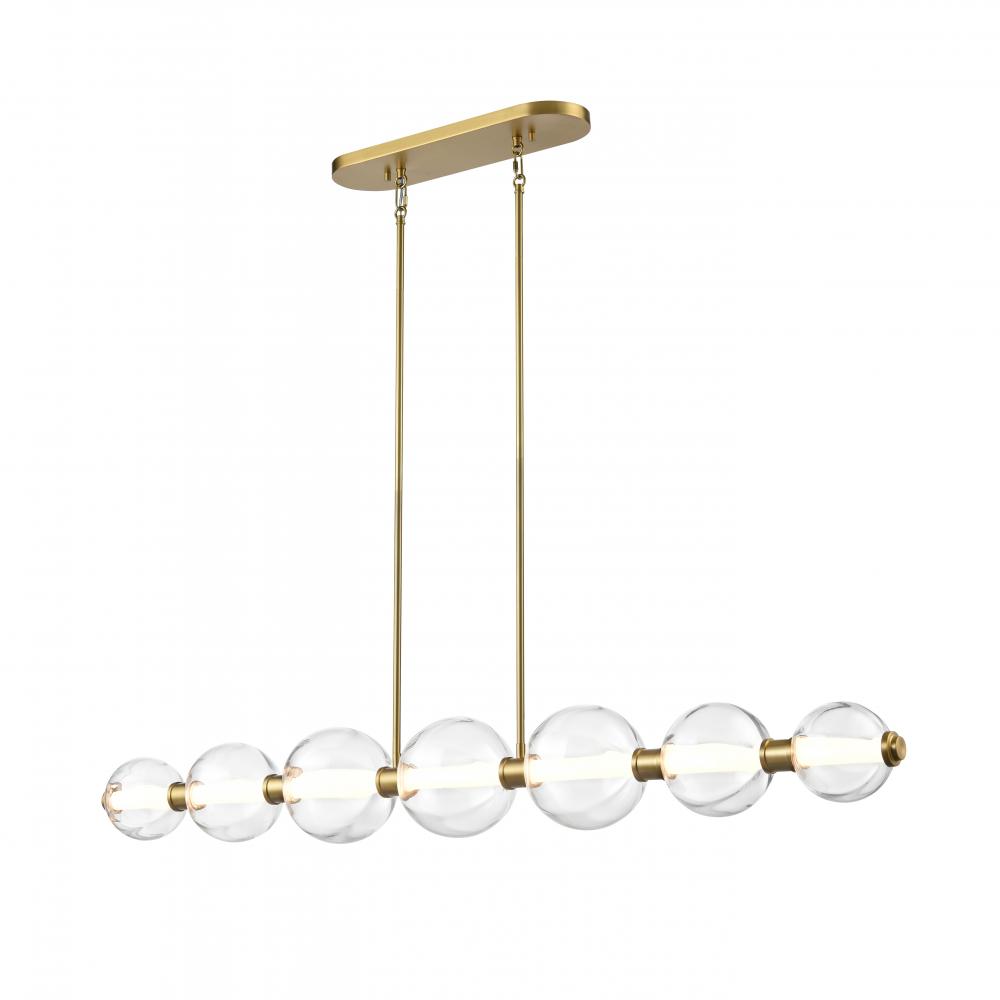 Glimmer 52&#34; Linear, Brass w/pumpkin glass