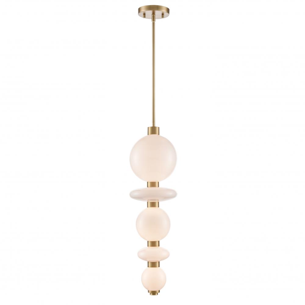 CORSAIR CCT PENDANT, BRASS W/TRUE OPAL GL.