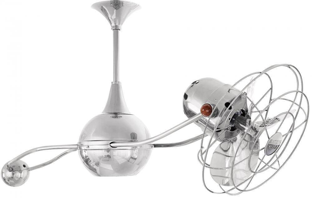 Brisa 360° counterweight rotational ceiling fan in Polished Chrome finish with metal blade for da