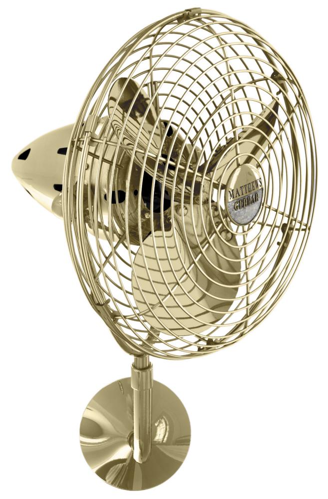 Bruna Parede wall fan in Polished Brass finish.