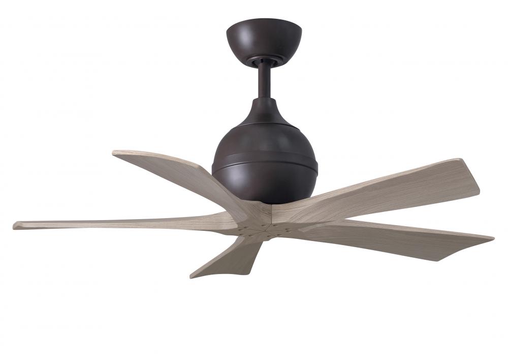 Irene-5 five-blade paddle fan in Textured Bronze finish with 42&#34; with gray ash blades.