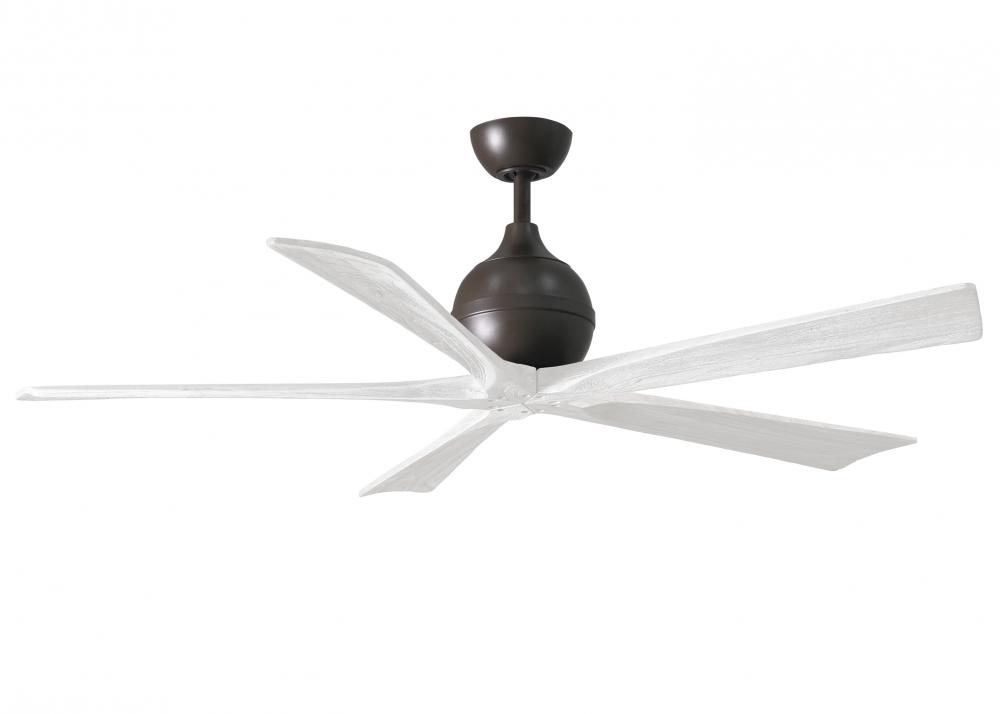 Irene-5 five-blade paddle fan in Textured Bronze finish with 60&#34; solid matte white wood blades