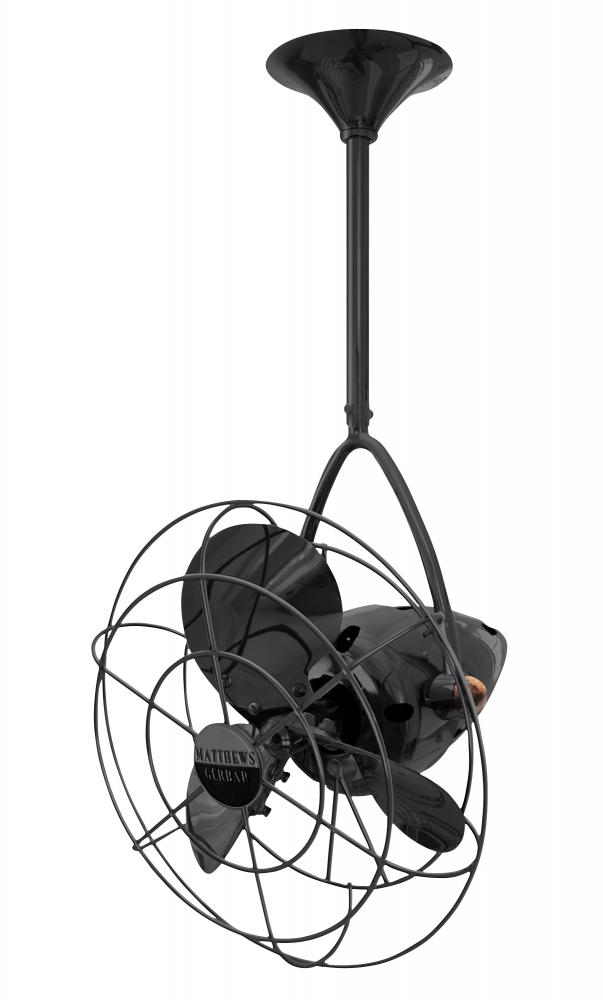 Jarold Direcional ceiling fan in Black Nickel finish with metal blades.