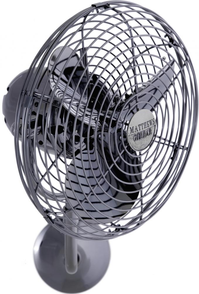 Michelle Parede vintage style wall fan in black nickel finish.