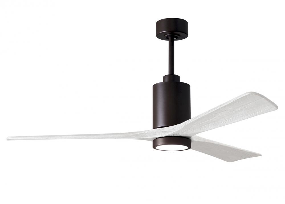 Patricia-3 three-blade ceiling fan in Textured Bronze finish with 60” solid matte white wood bla