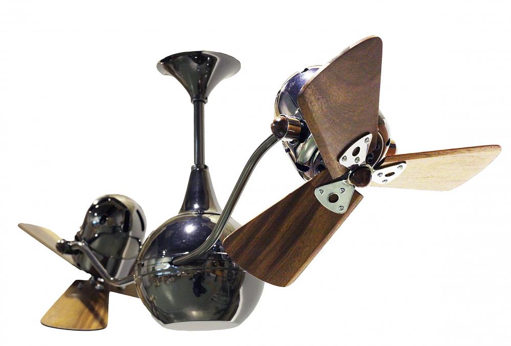 Vent-Bettina 360° dual headed rotational ceiling fan in black nickel finish with solid sustainabl