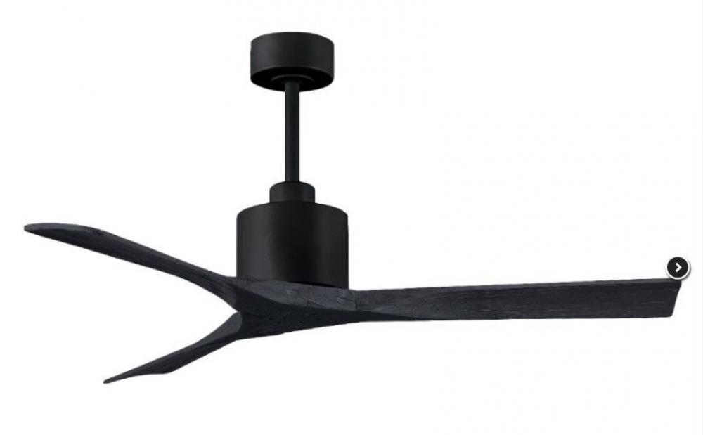 Nan 6-speed ceiling fan in Matte Black finish with 52” solid matte black wood blades