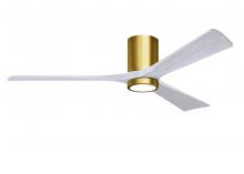 Matthews Fan Company IR3HLK-BRBR-MWH-60 - Irene-3HLK three-blade flush mount paddle fan in Brushed Brass finish with 60” solid matte white