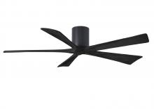 Matthews Fan Company IR5H-BK-BK-60 - Irene-5H five-blade flush mount paddle fan in Matte Black finish with 60” solid matte black wood
