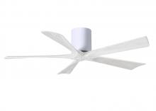 Matthews Fan Company IR5H-WH-MWH-52 - Irene-5H five-blade flush mount paddle fan in Gloss White finish with 52” solid matte white wood