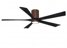 Matthews Fan Company IR5HLK-WN-BK-60 - IR5HLK five-blade flush mount paddle fan in Walnut finish with 60” solid matte black wood blades