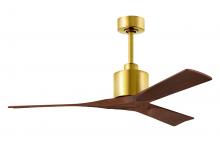 Matthews Fan Company NK-BRBR-WA-52 - Nan 6-speed ceiling fan in Brushed Brass finish with 52” solid walnut tone wood blades