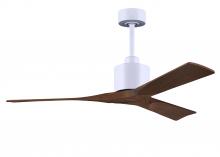 Matthews Fan Company NK-MWH-WA-52 - Nan 6-speed ceiling fan in Matte White finish with 52” solid walnut tone wood blades