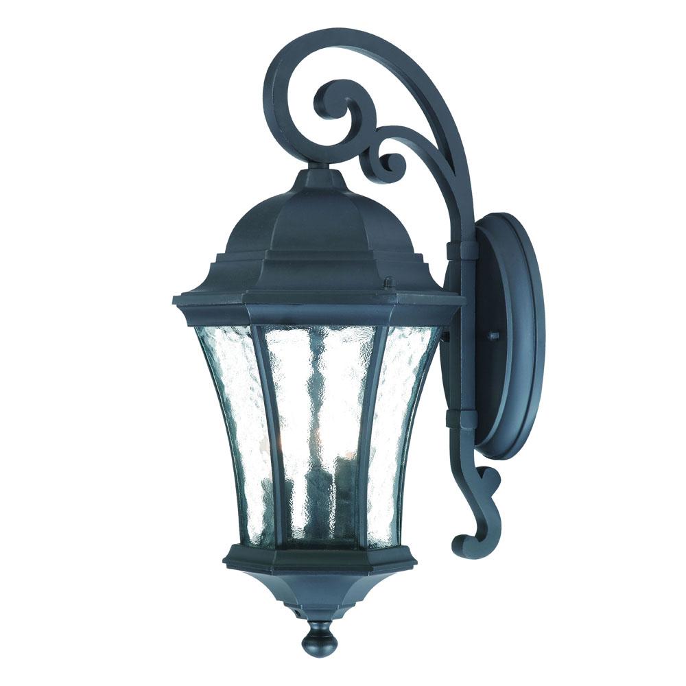 Waverly Collection Wall-Mount 3-Light Outdoor Matte Black Light Fixture