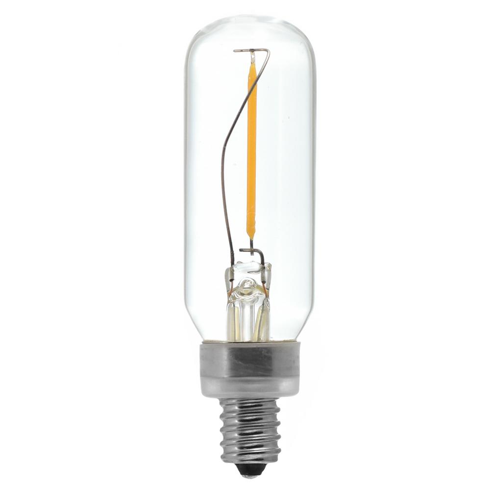 15W Equivalent Candelabra Base (E12) Warm White (2700K) Dimmable Clear LED T8 Light Bulb