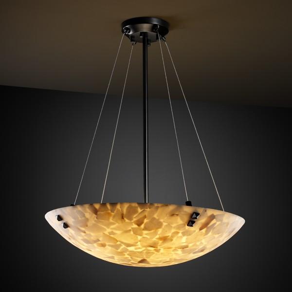 36&#34; Pendant Bowl w/ PAIR SQUARE FINIALS