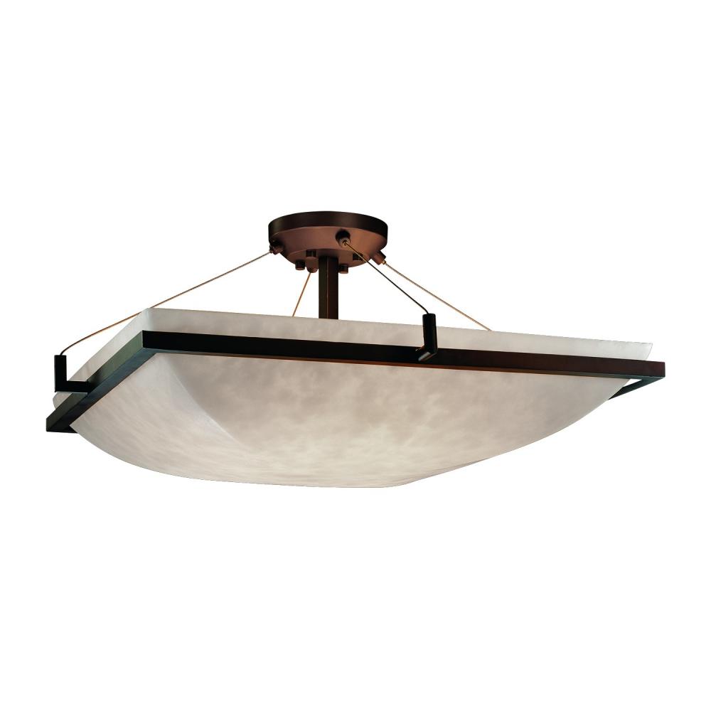 18&#34; Square LED Semi-Flush Bowl w/ Ring