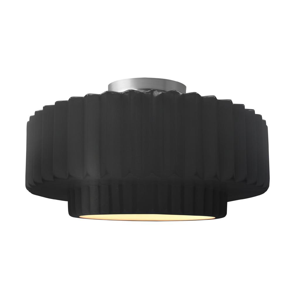 Large Tier Pleated Semi-Flush