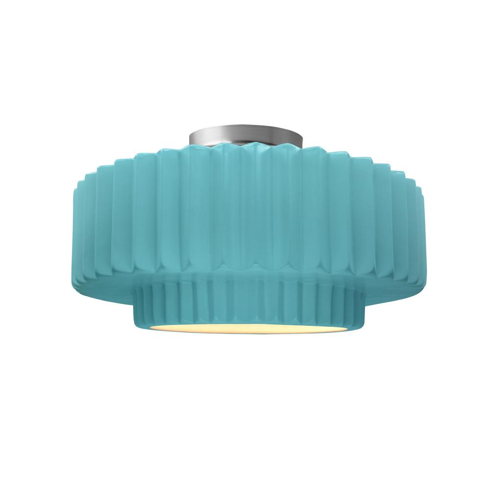 Large Tier Pleated Semi-Flush