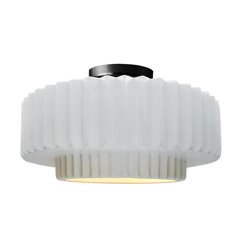 Large Tier Pleated Semi-Flush