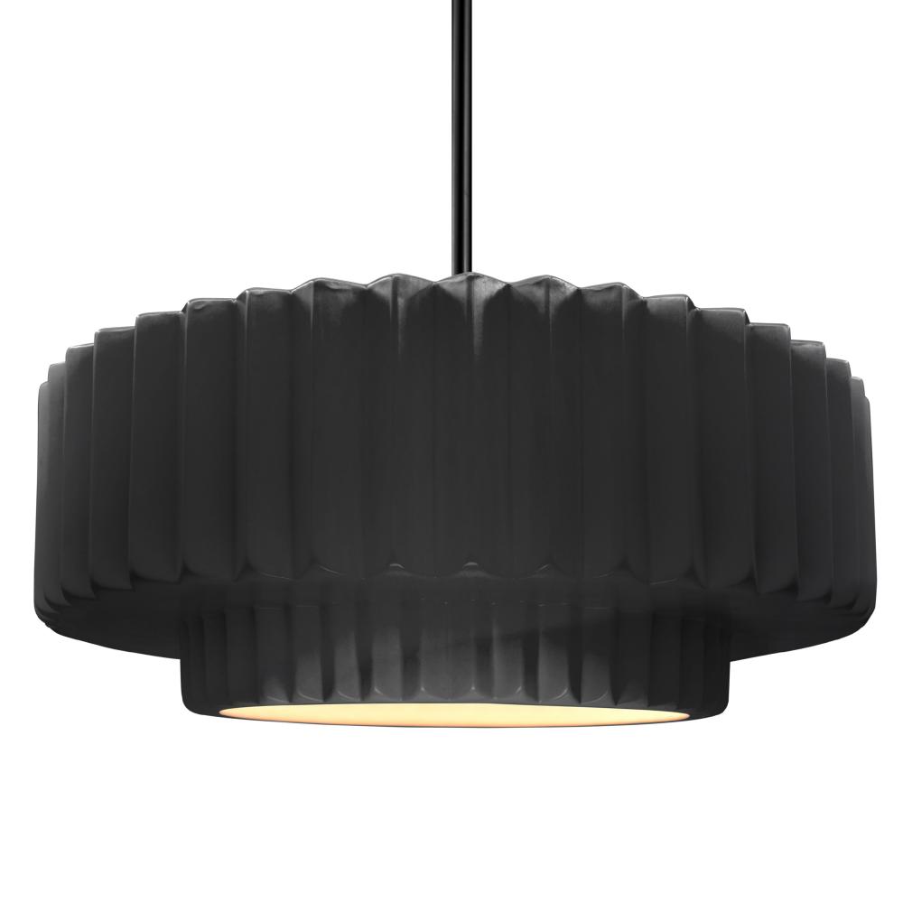 Large Tier Pleated LED Pendant